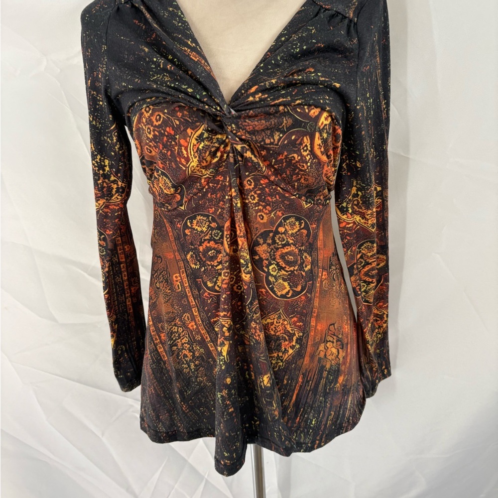 Bohemian Long Sleeve Top with Knot Detail - Picture 4 of 4